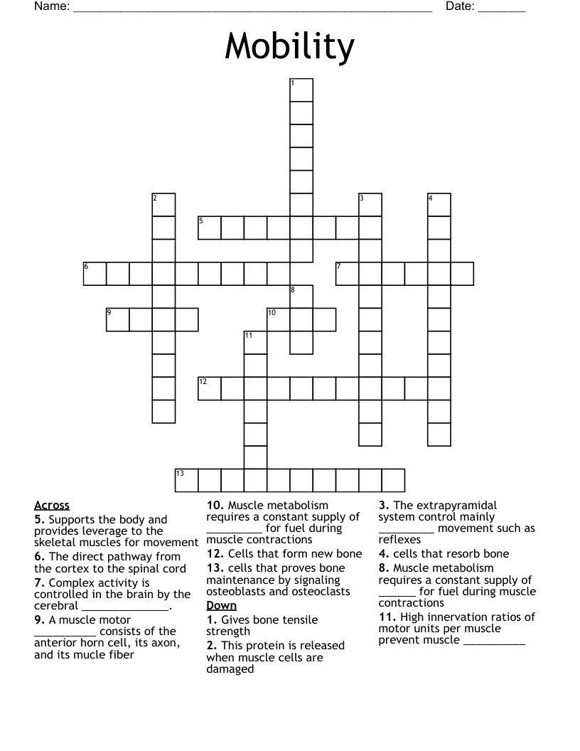 Mobility Crossword