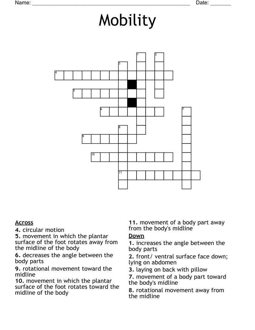 Mobility Crossword