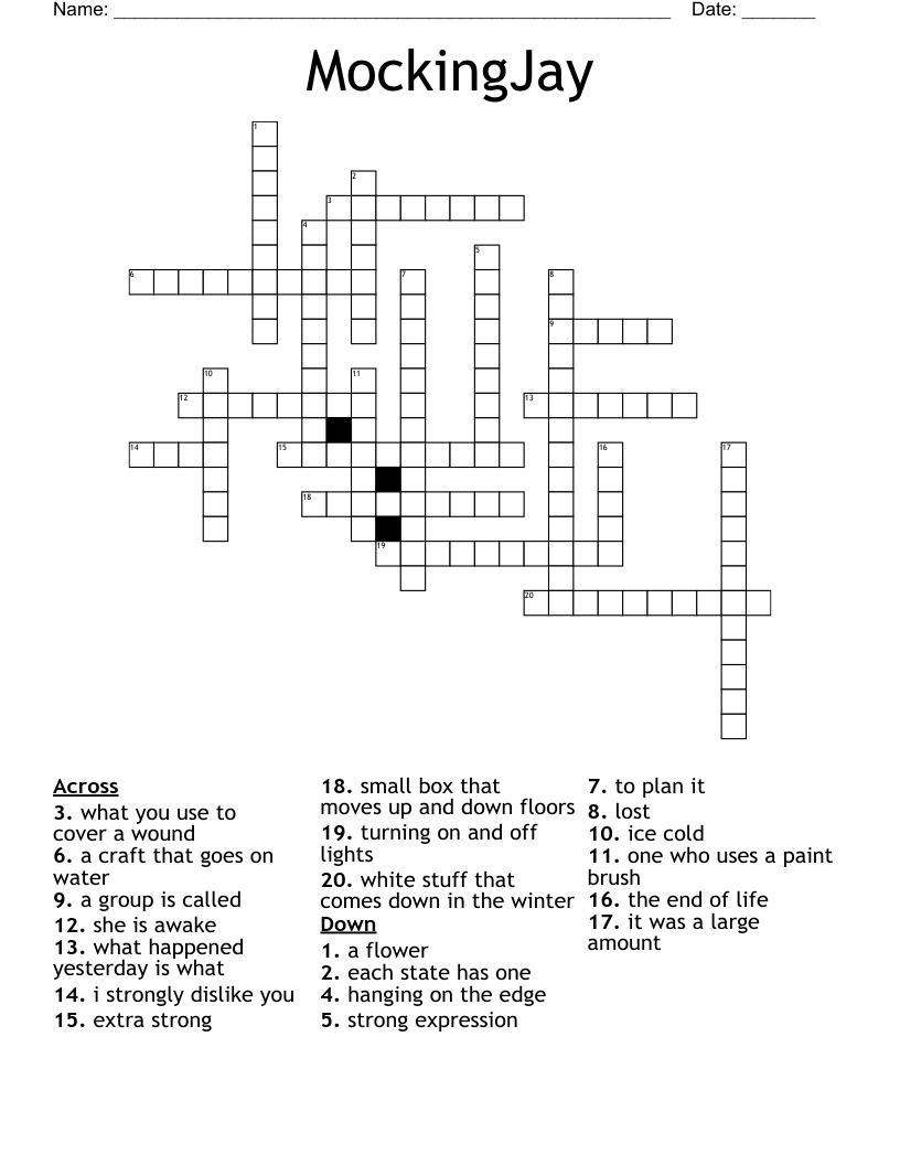 MockingJay Crossword