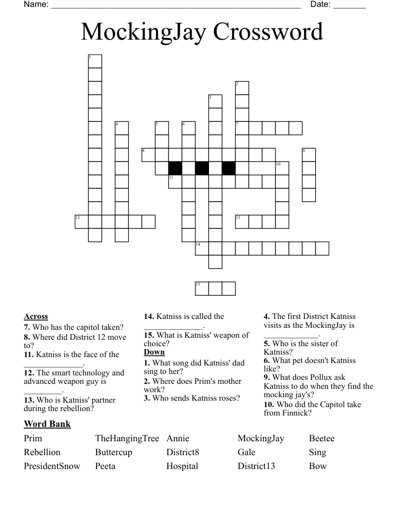 MockingJay Crossword