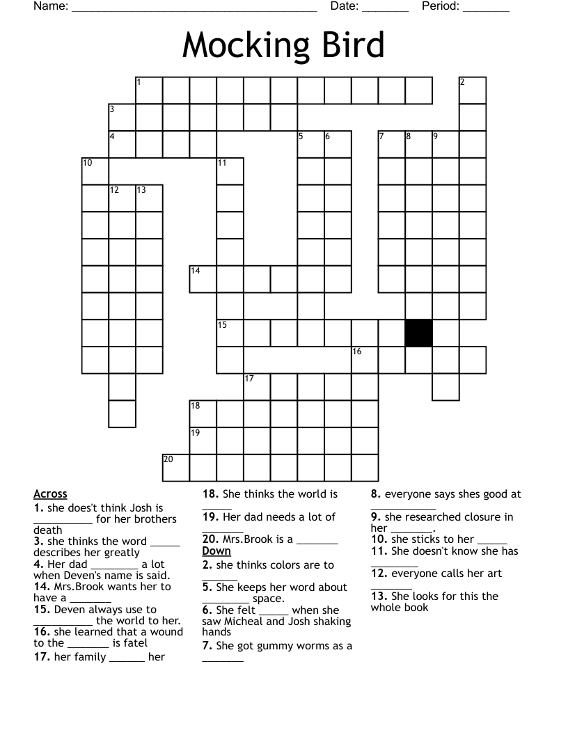 Mocking Bird Crossword