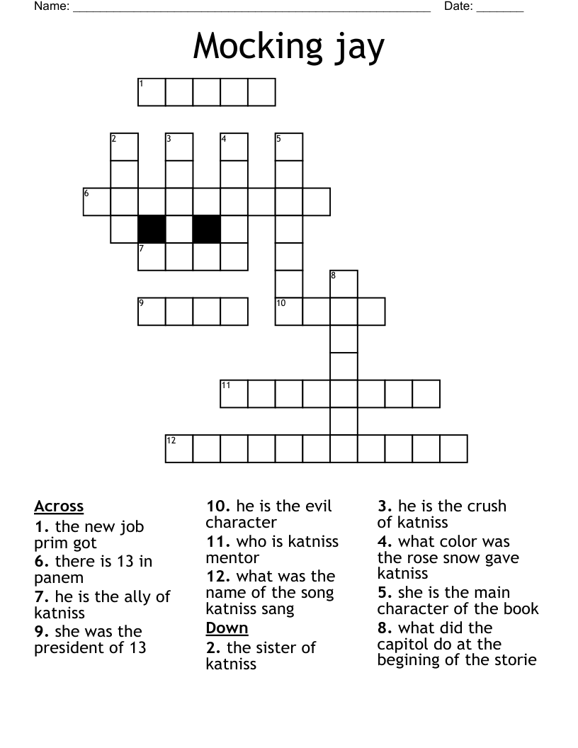 Mocking jay Crossword