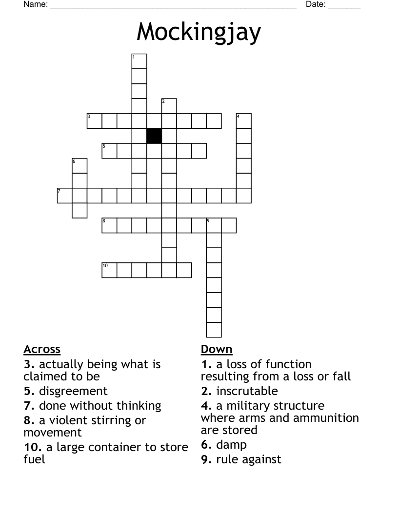 Mockingjay Crossword