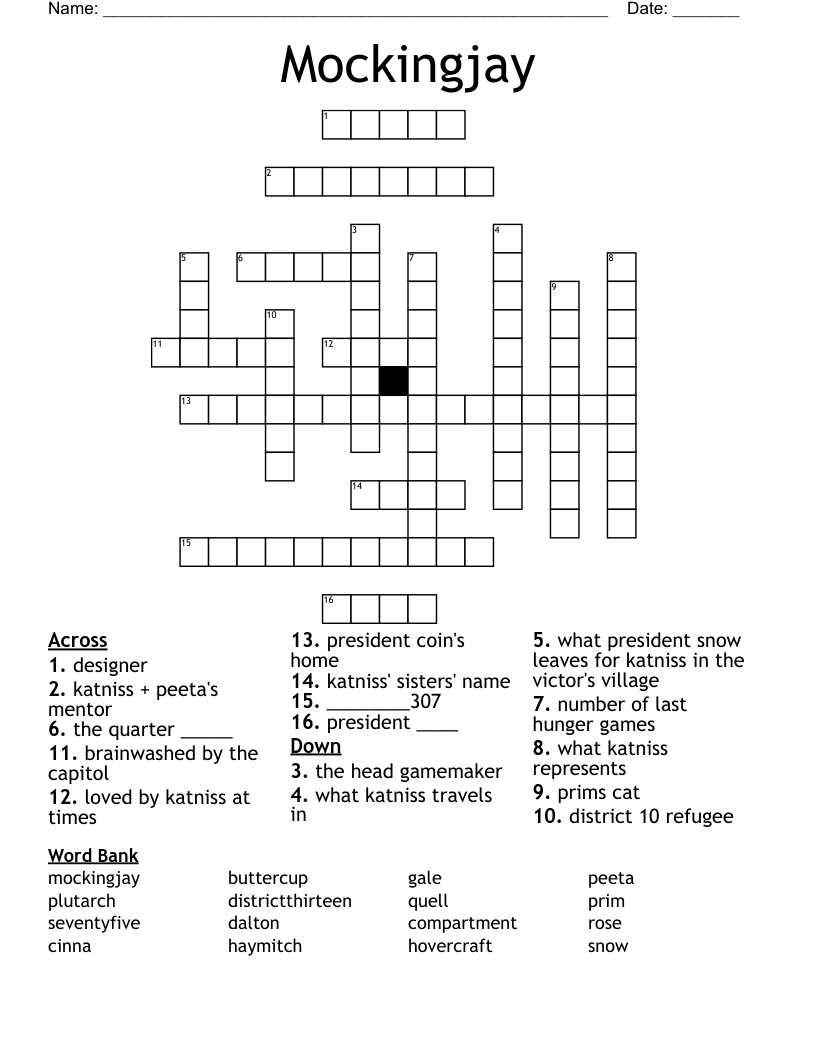 Mockingjay Crossword