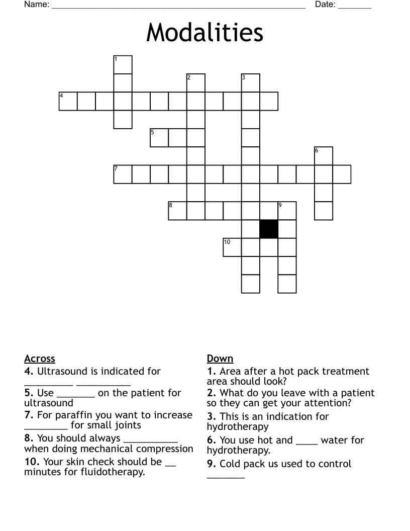 Modalities Crossword