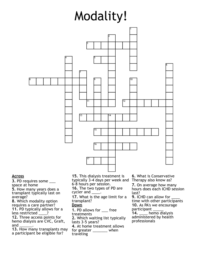 Modality! Crossword