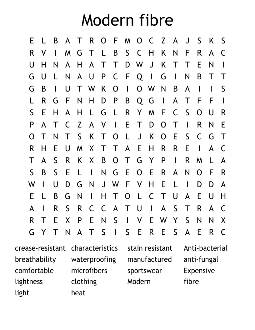 Modern fibre Word Search