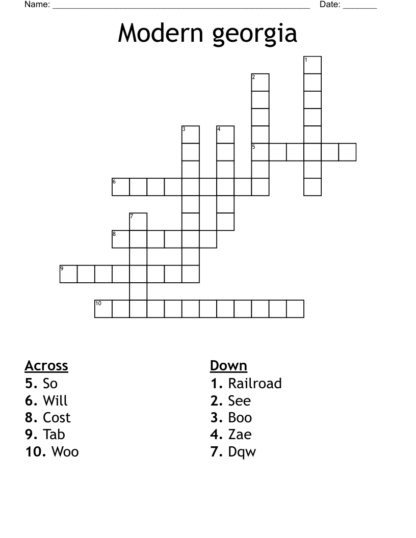 Modern georgia Crossword