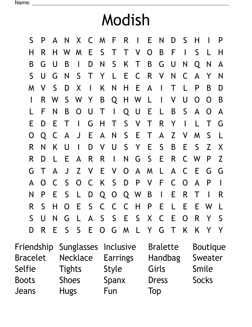Modish Word Search