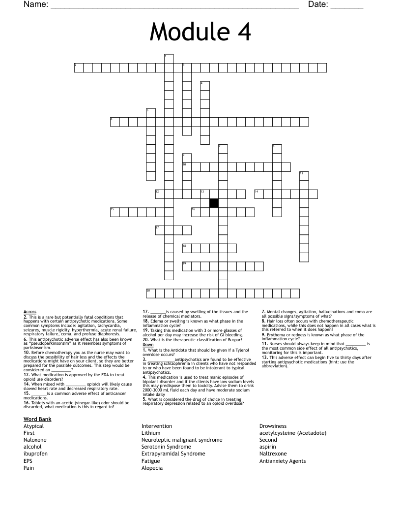 Module 4 Crossword