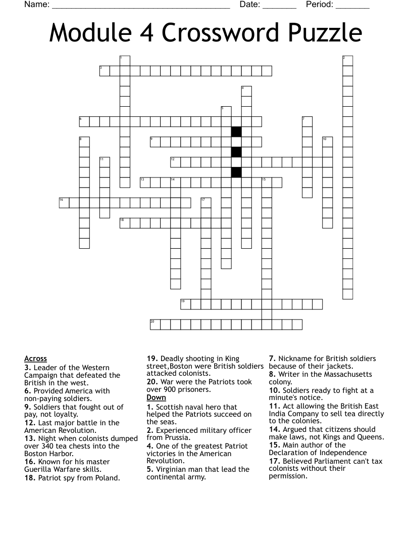 Module 4 Crossword Puzzle