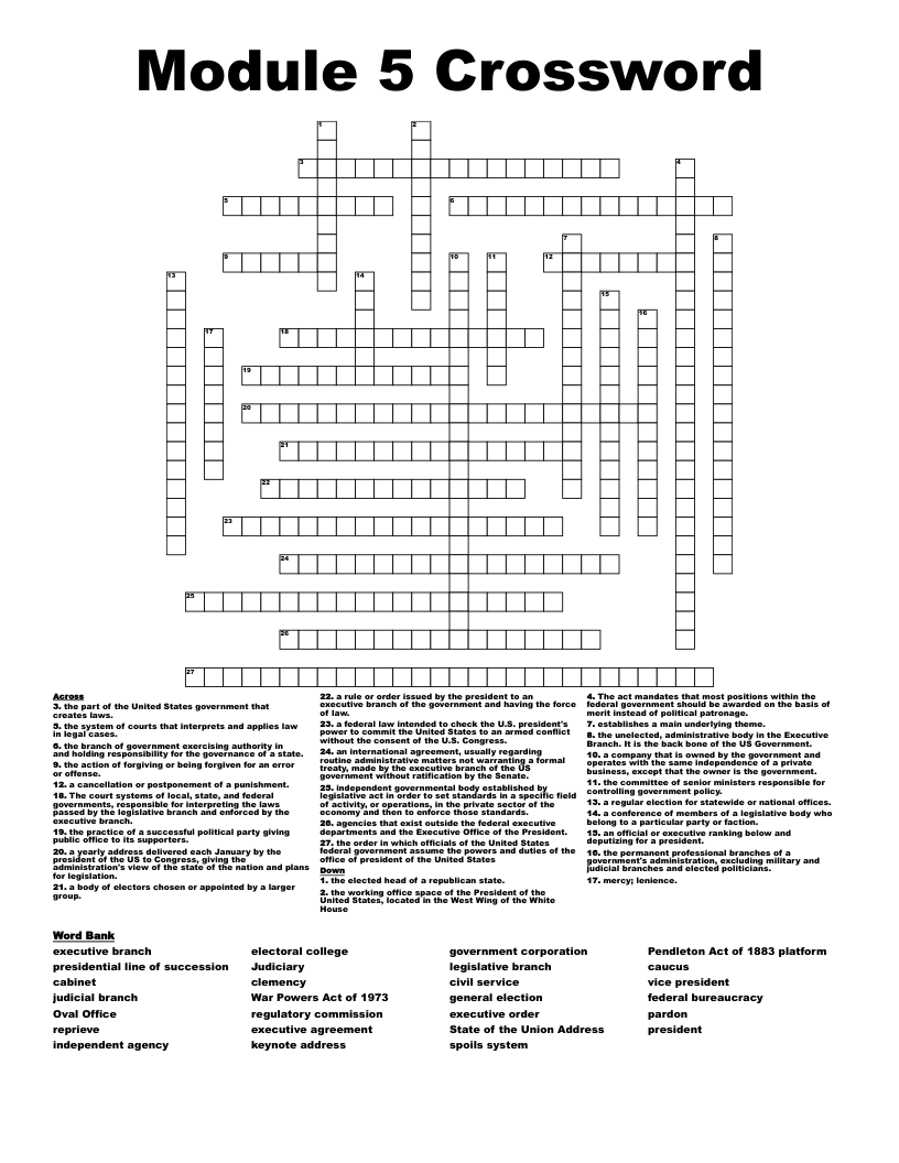 Module 5 Crossword