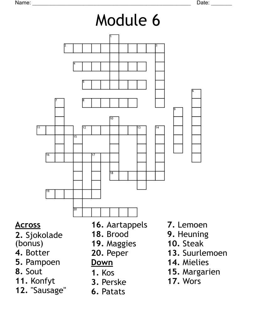 Module 6 Crossword