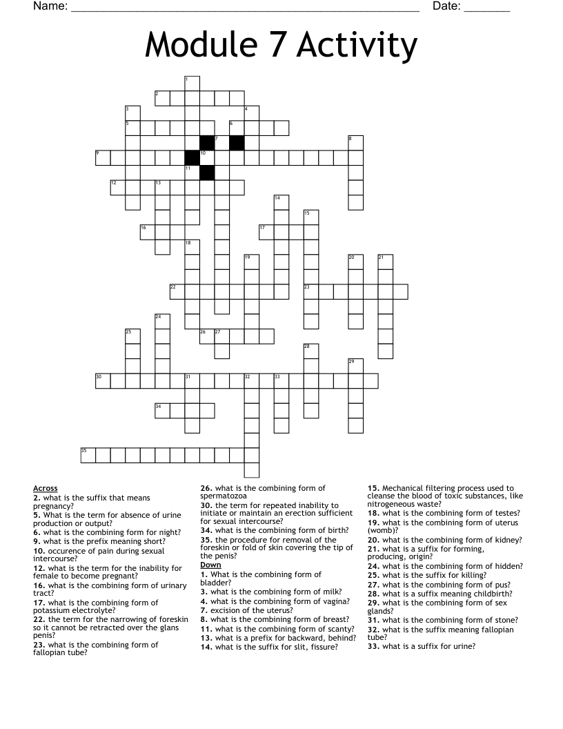 Module 7 Activity Crossword