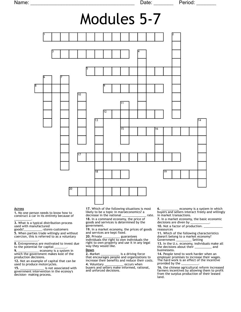 Modules 5-7 Crossword