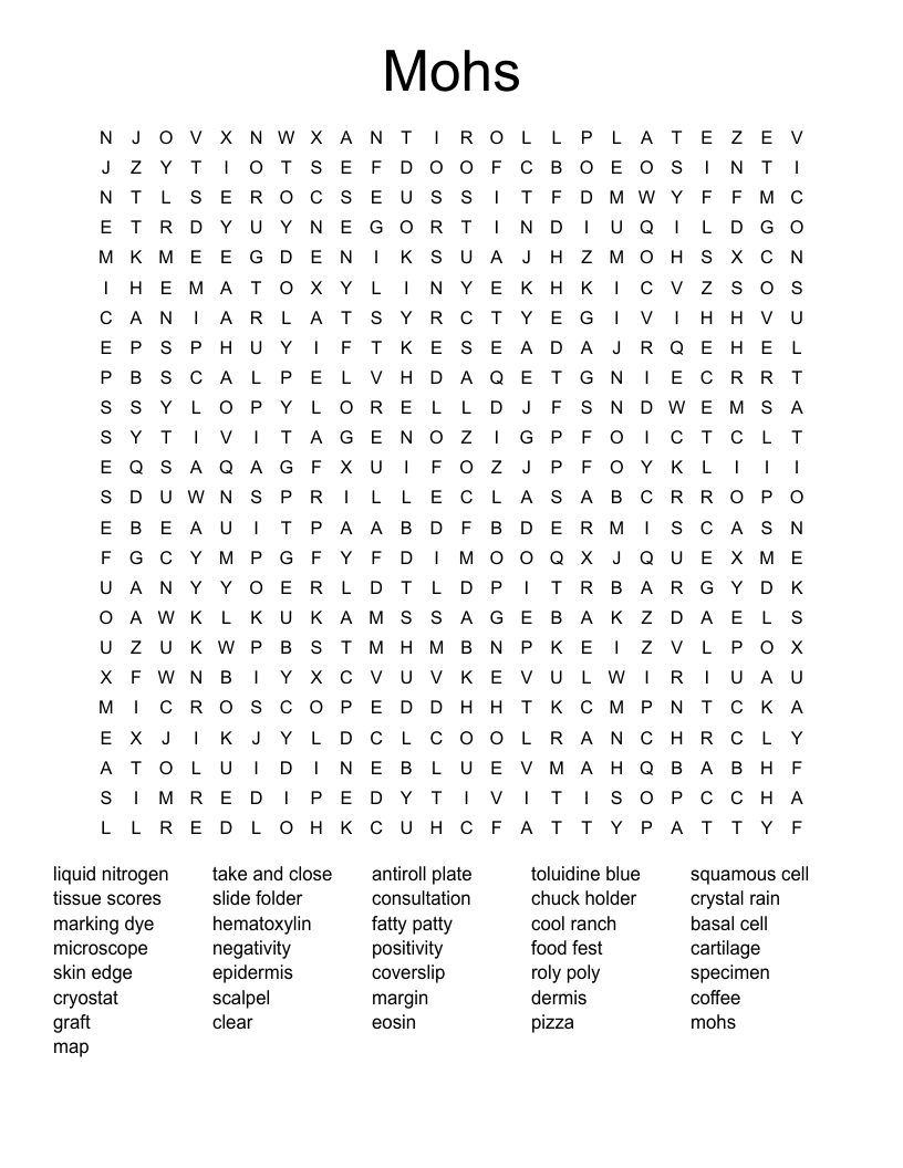 Mohs Word Search