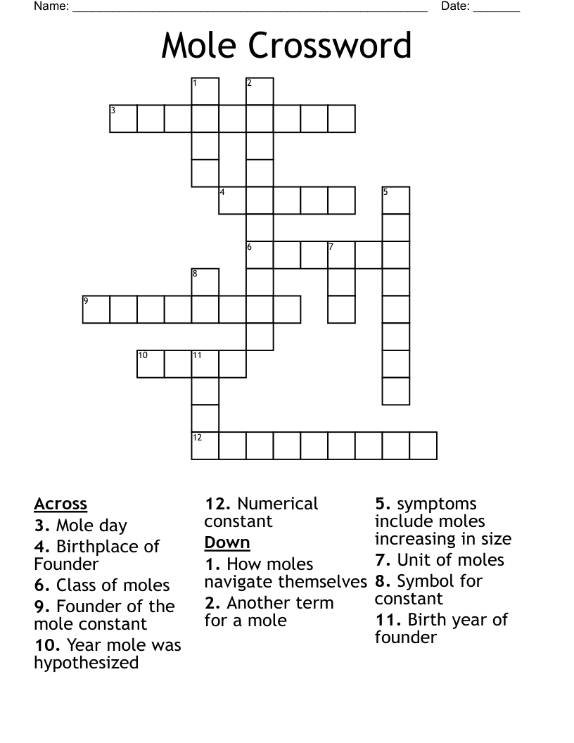 Mole Crossword