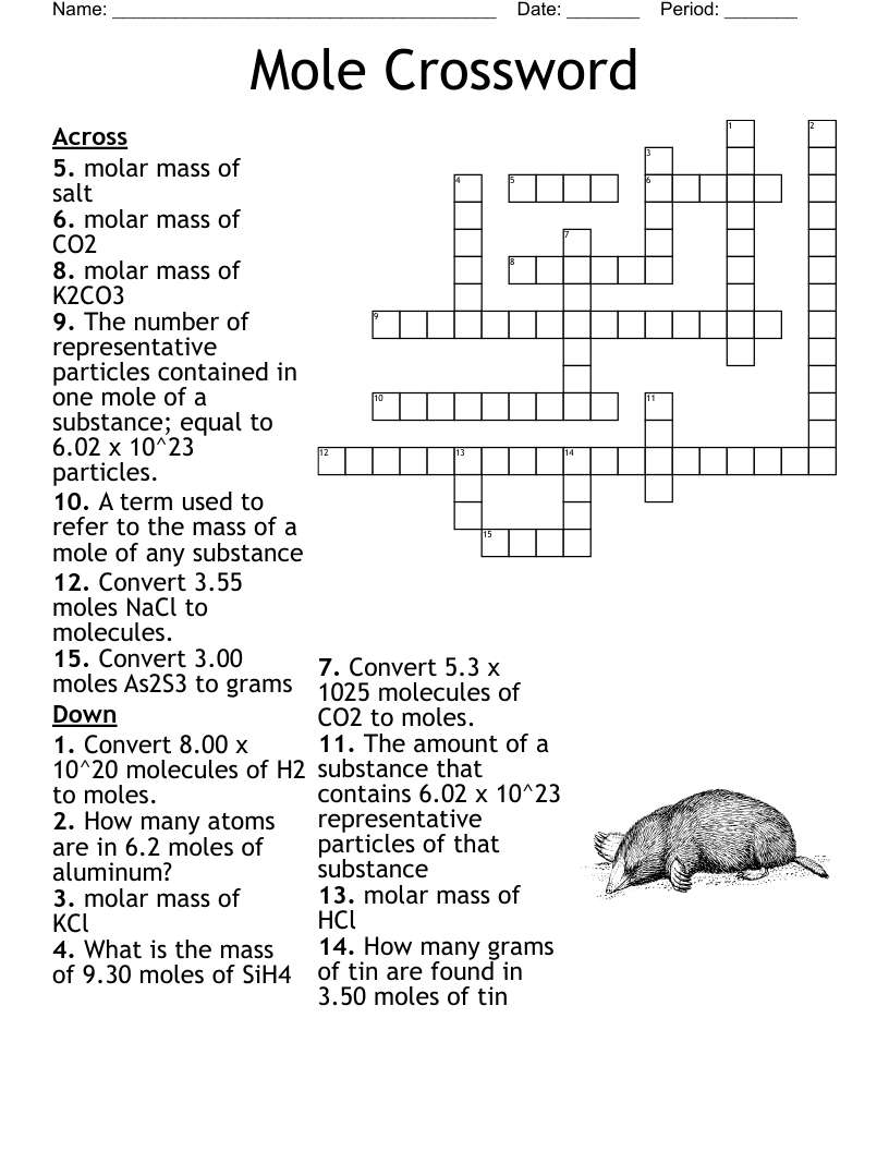 Mole Crossword