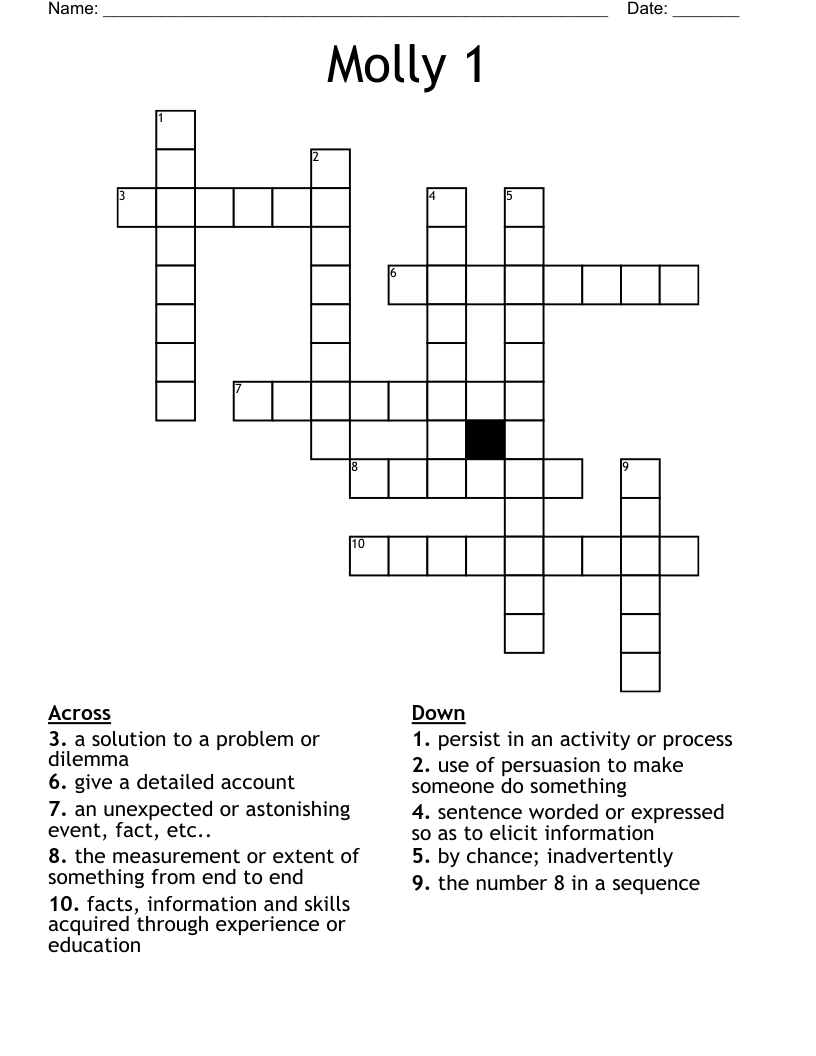 Molly 1 Crossword