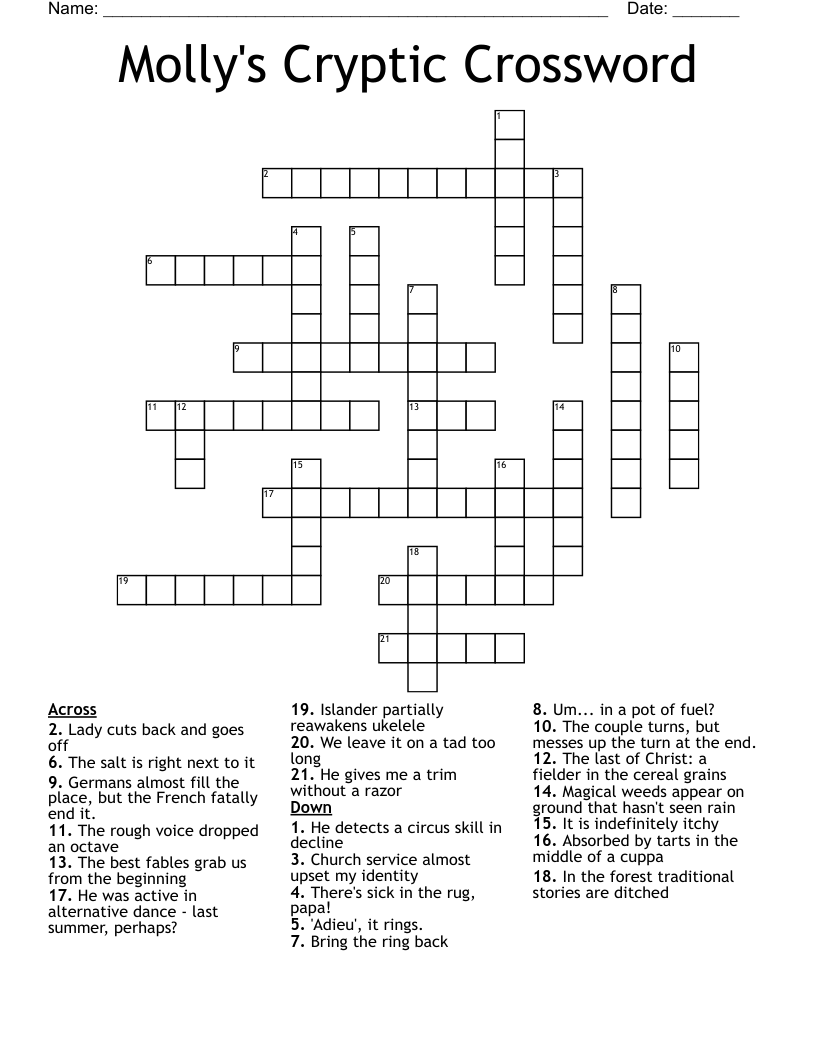 Molly's Cryptic Crossword