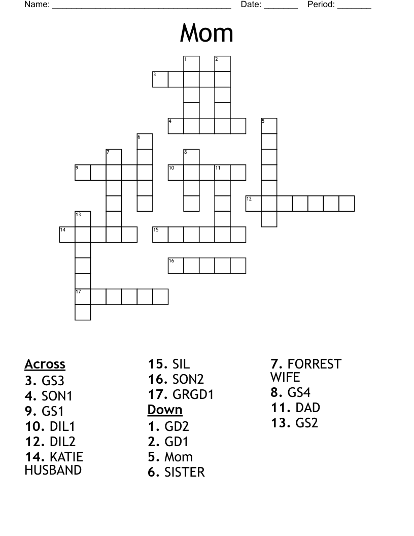 Mom Crossword
