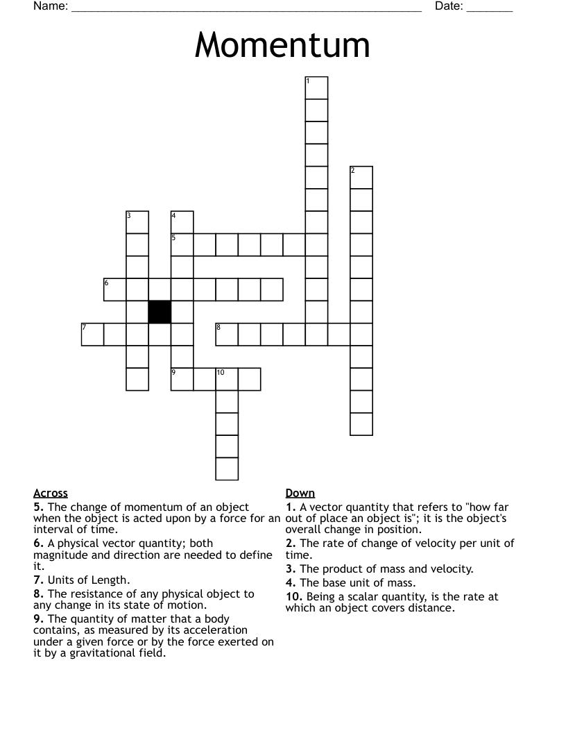 Momentum Crossword