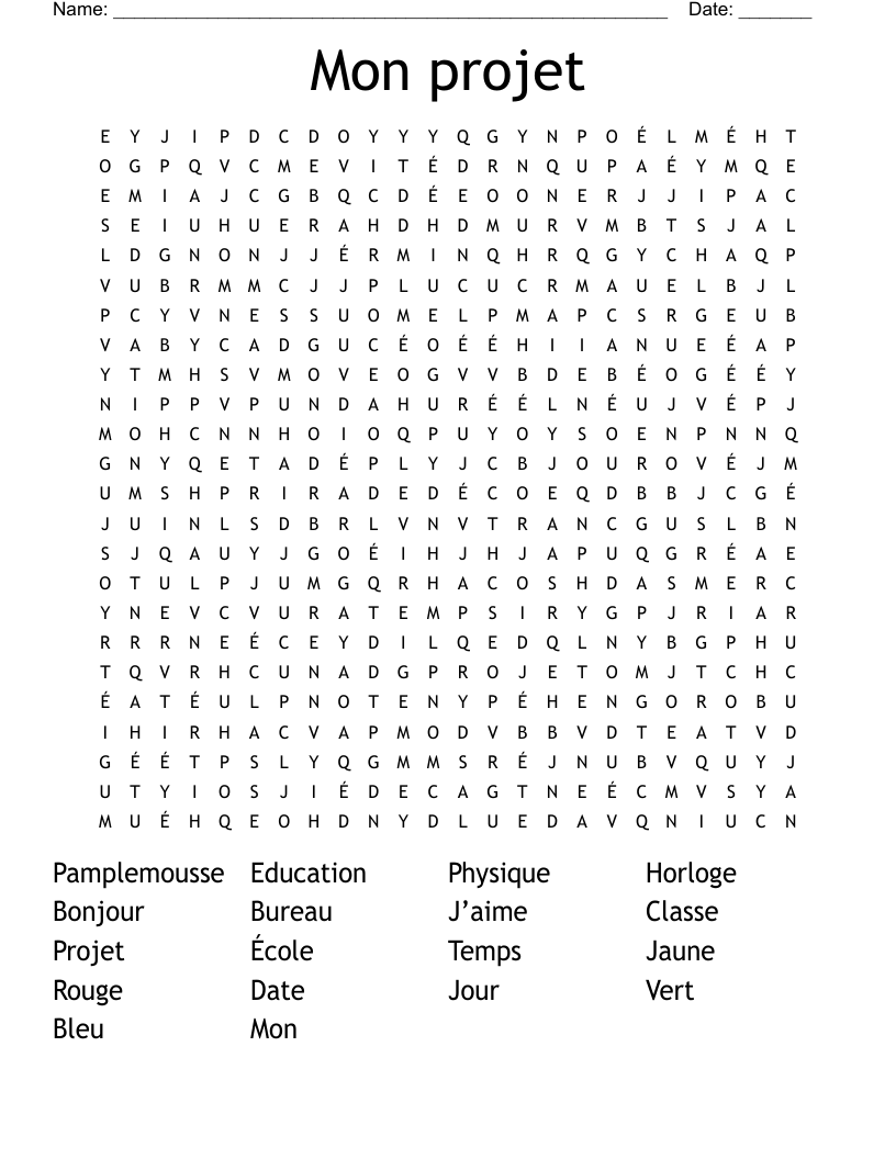 Mon projet Word Search