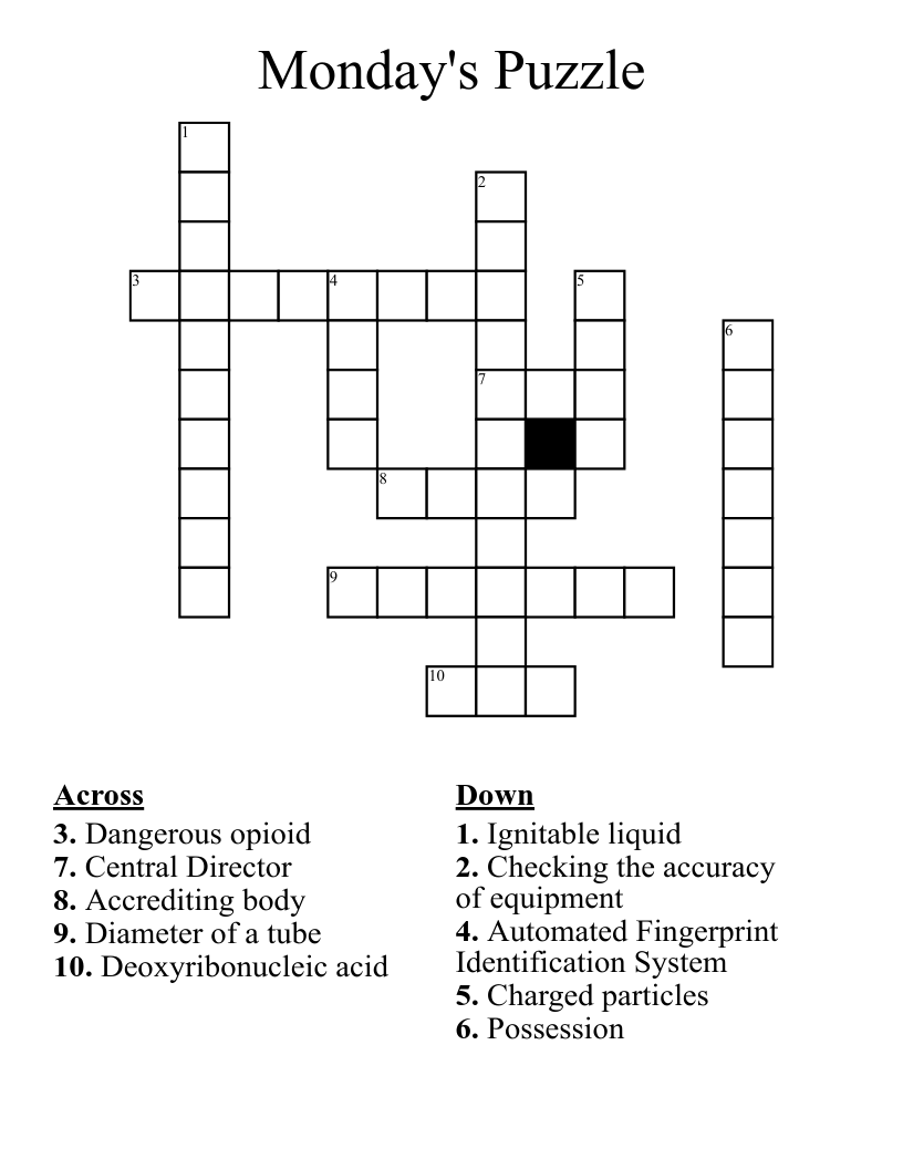 Monday's Puzzle Crossword