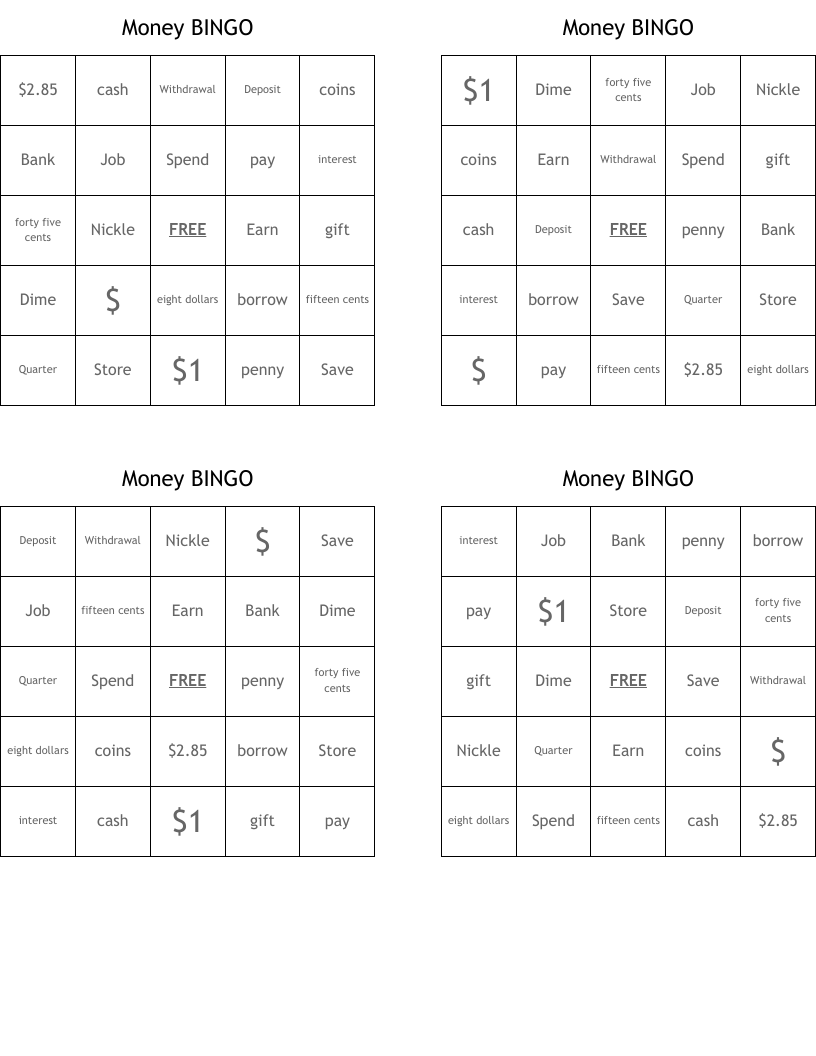 Money BINGO