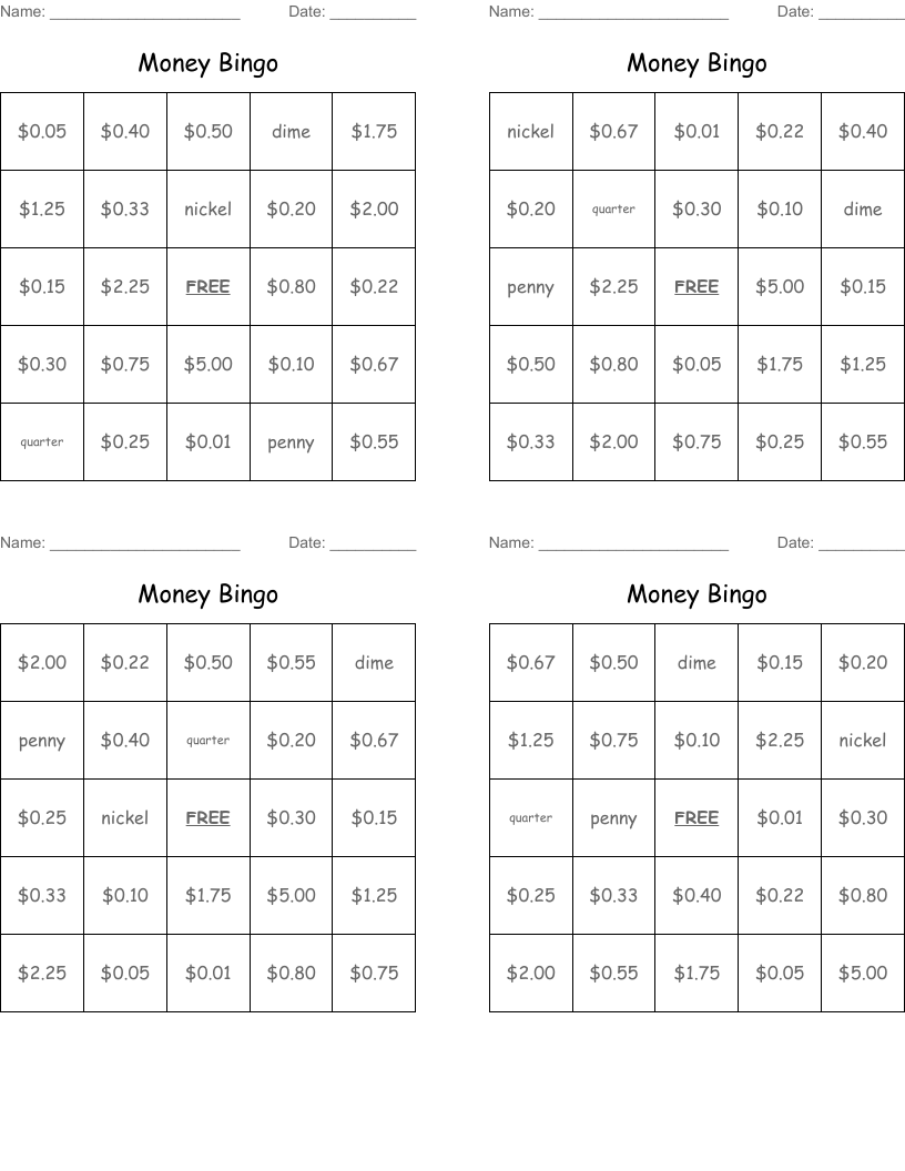 Money Bingo
