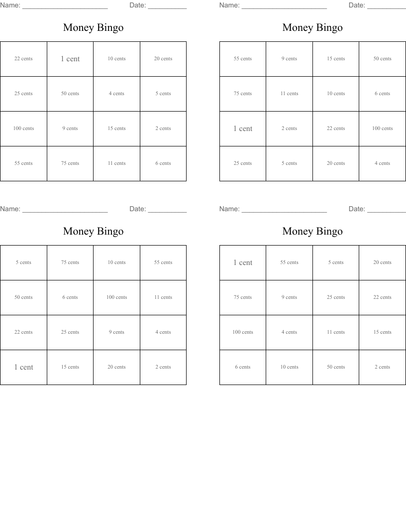 Money Bingo