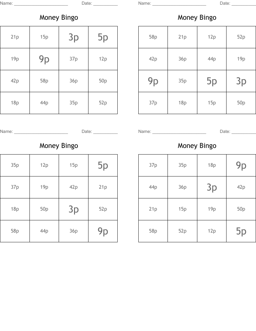 Money Bingo