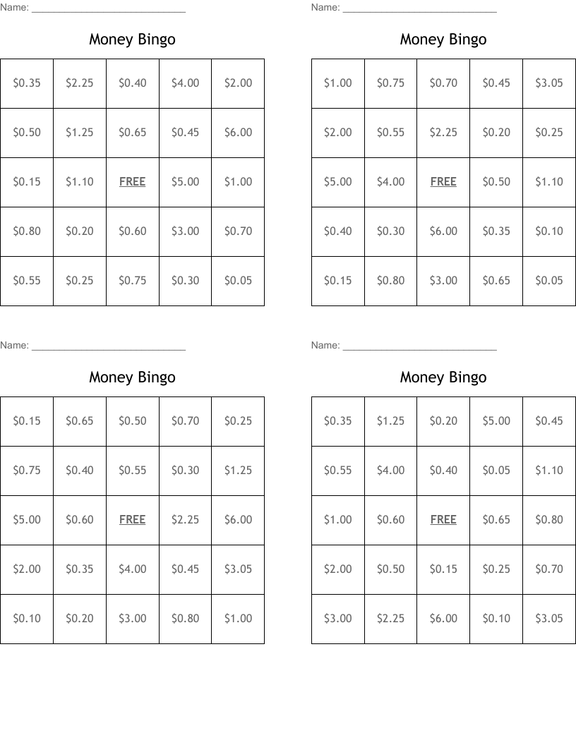 Money Bingo