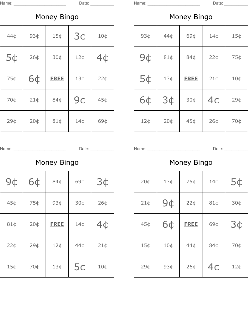 Money Bingo