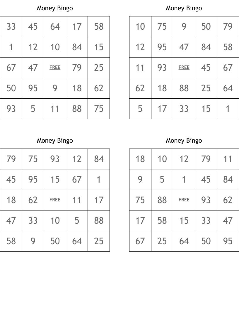Money Bingo