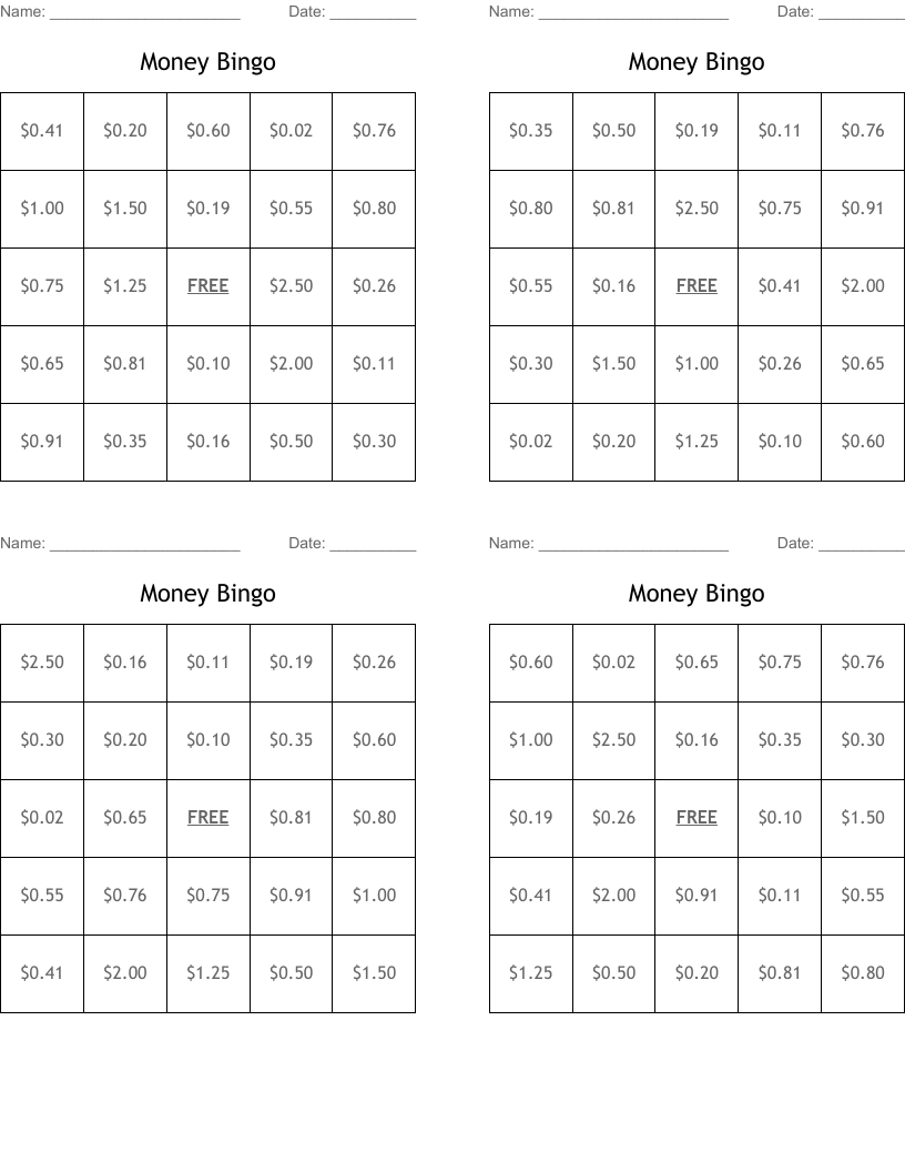 Money Bingo