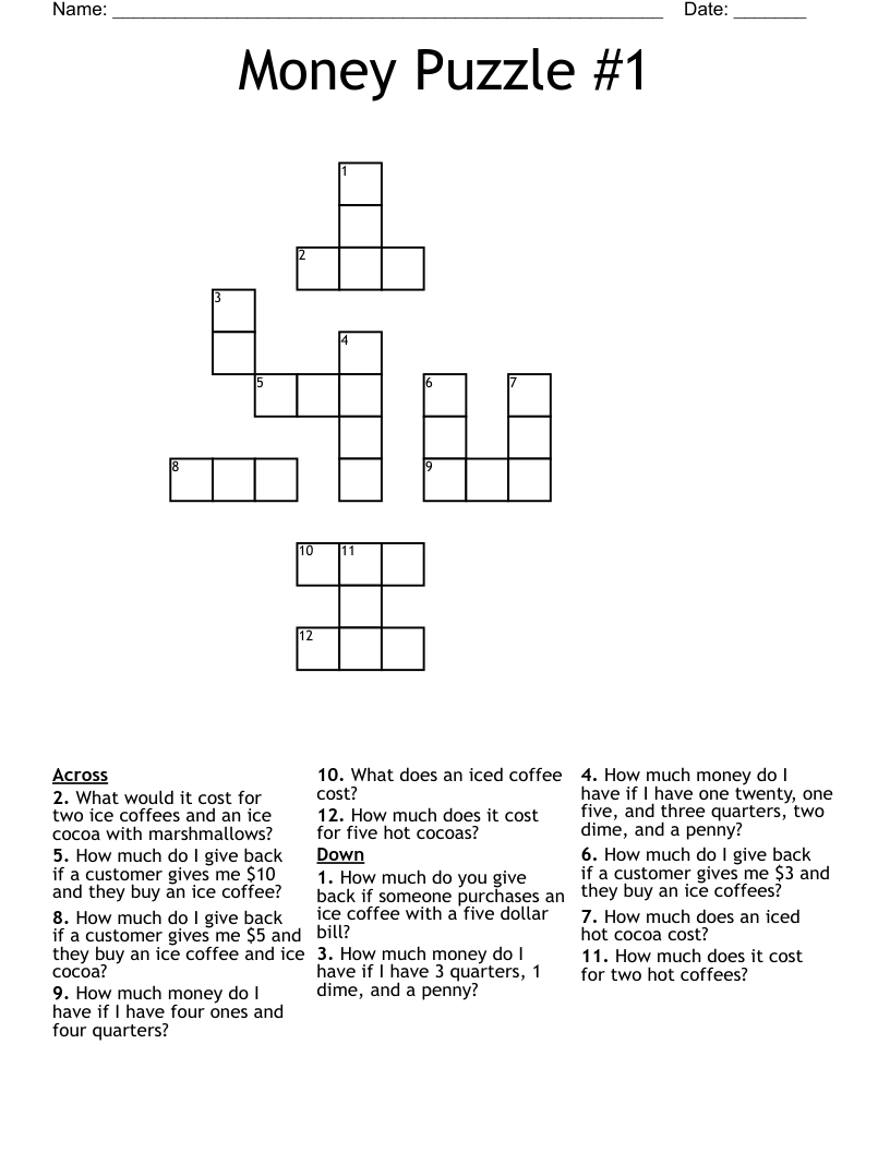 Money Puzzle #1 Crossword