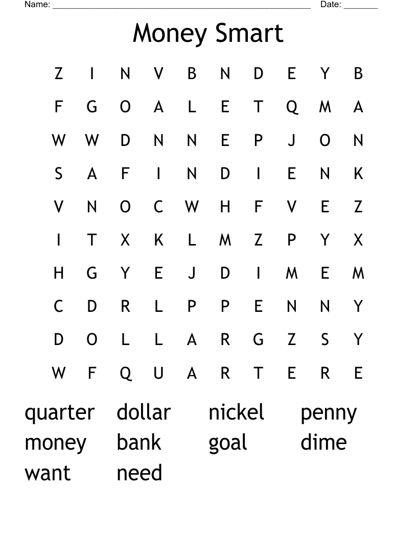 Money Smart Word Search