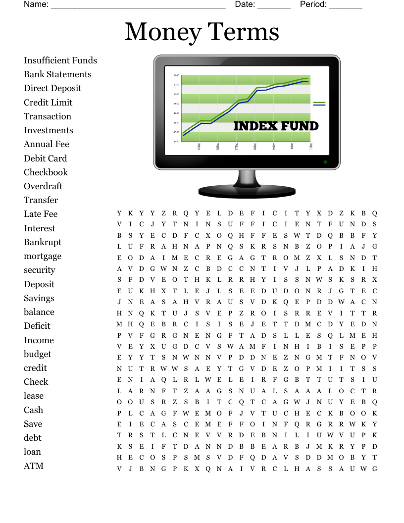 Money Terms Word Search