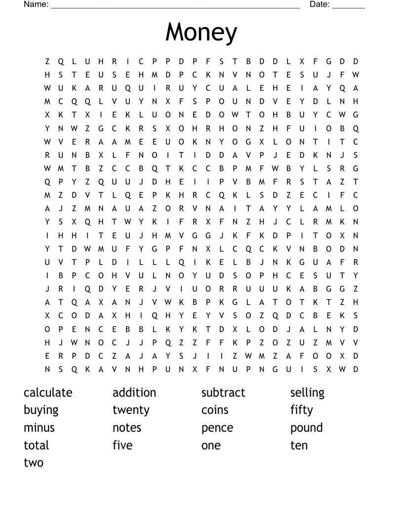 Money  Word Search