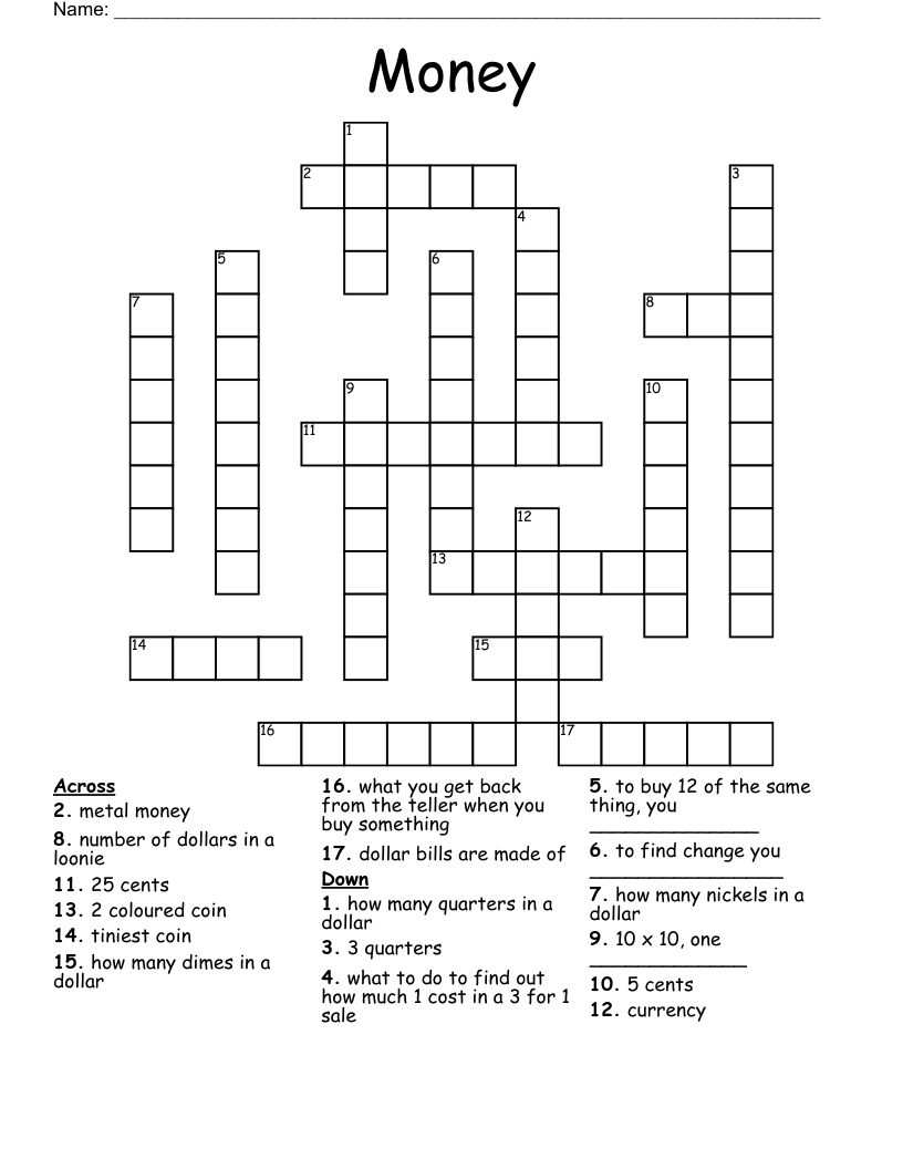 Money  Crossword