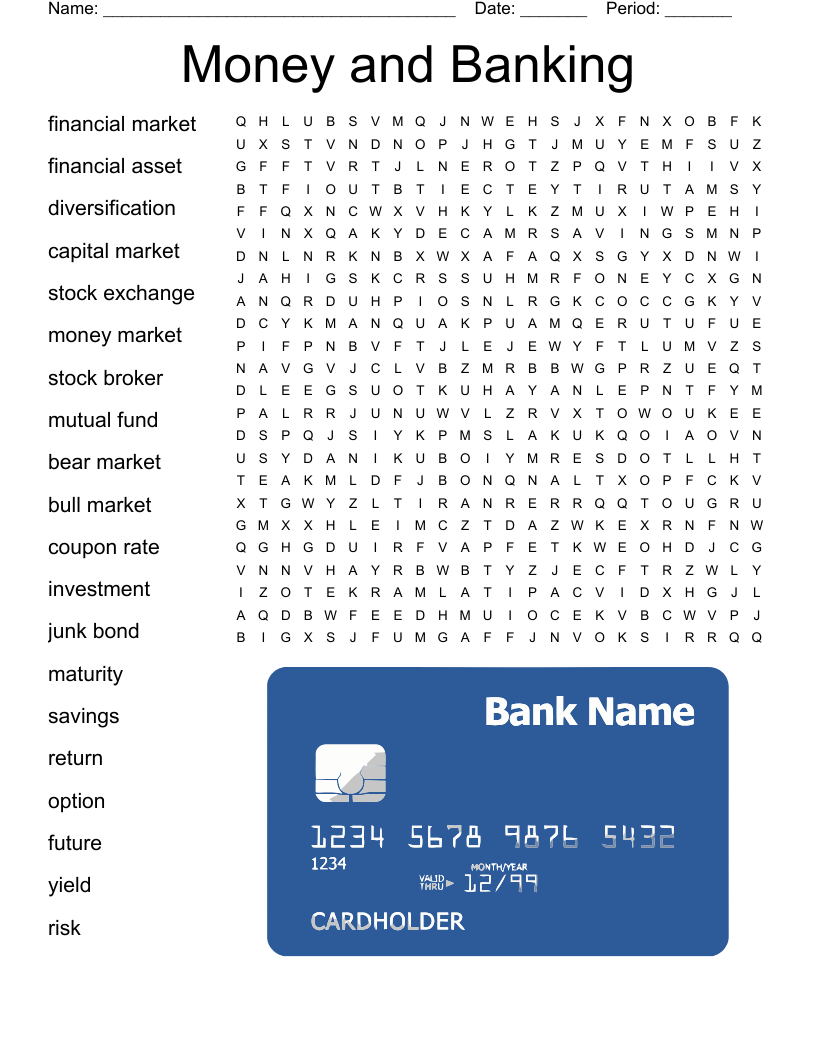 Money and Banking Word Search