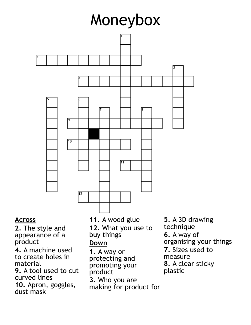 Moneybox Crossword