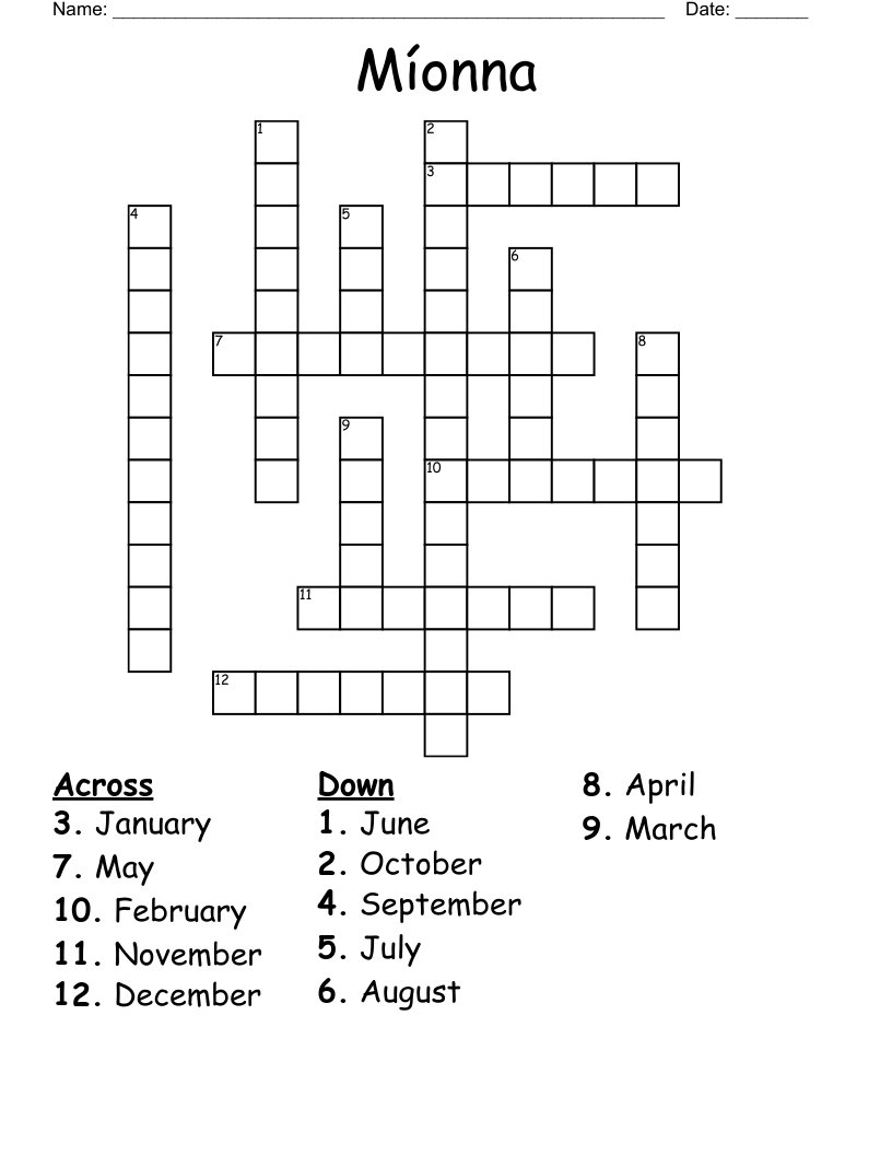 Míonna Crossword