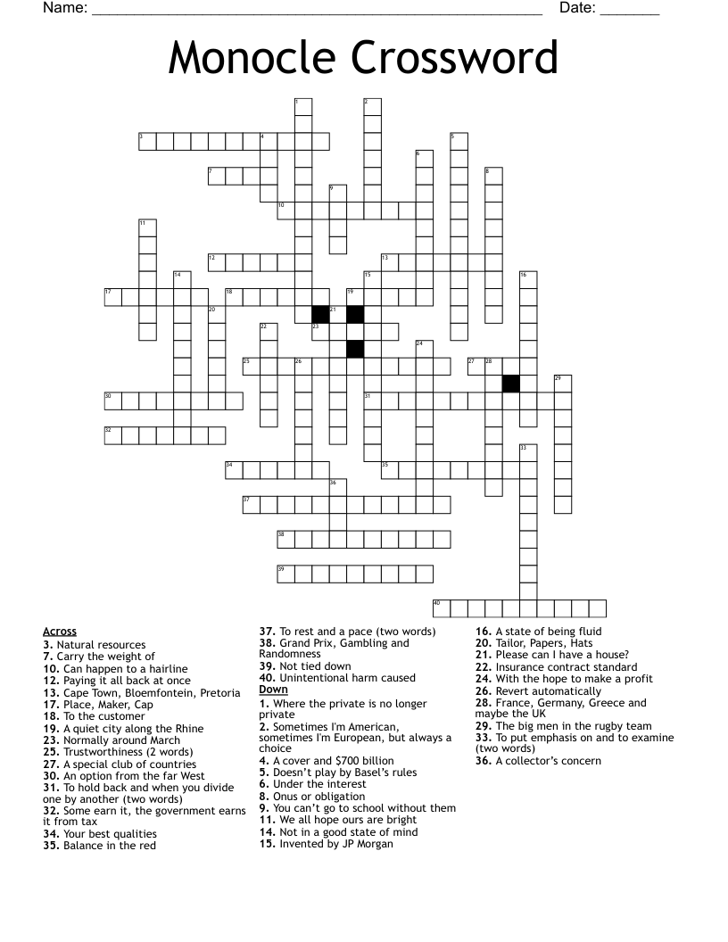 Monocle Crossword