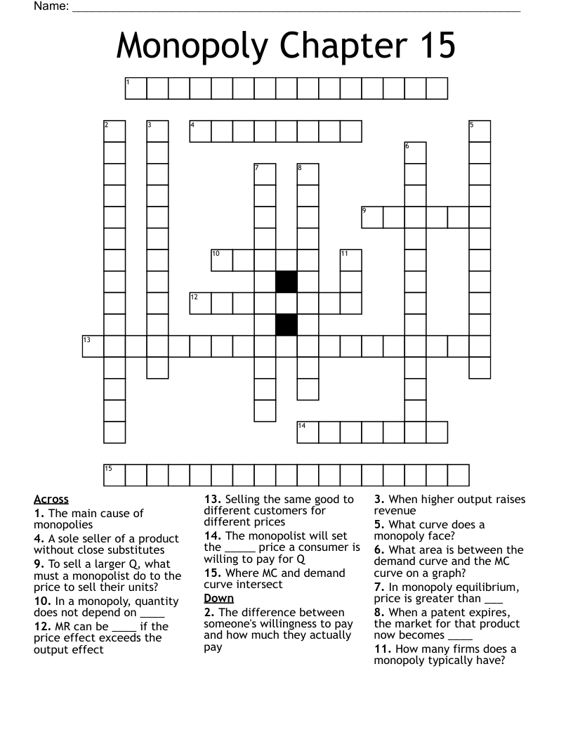 Monopoly Chapter 15 Crossword