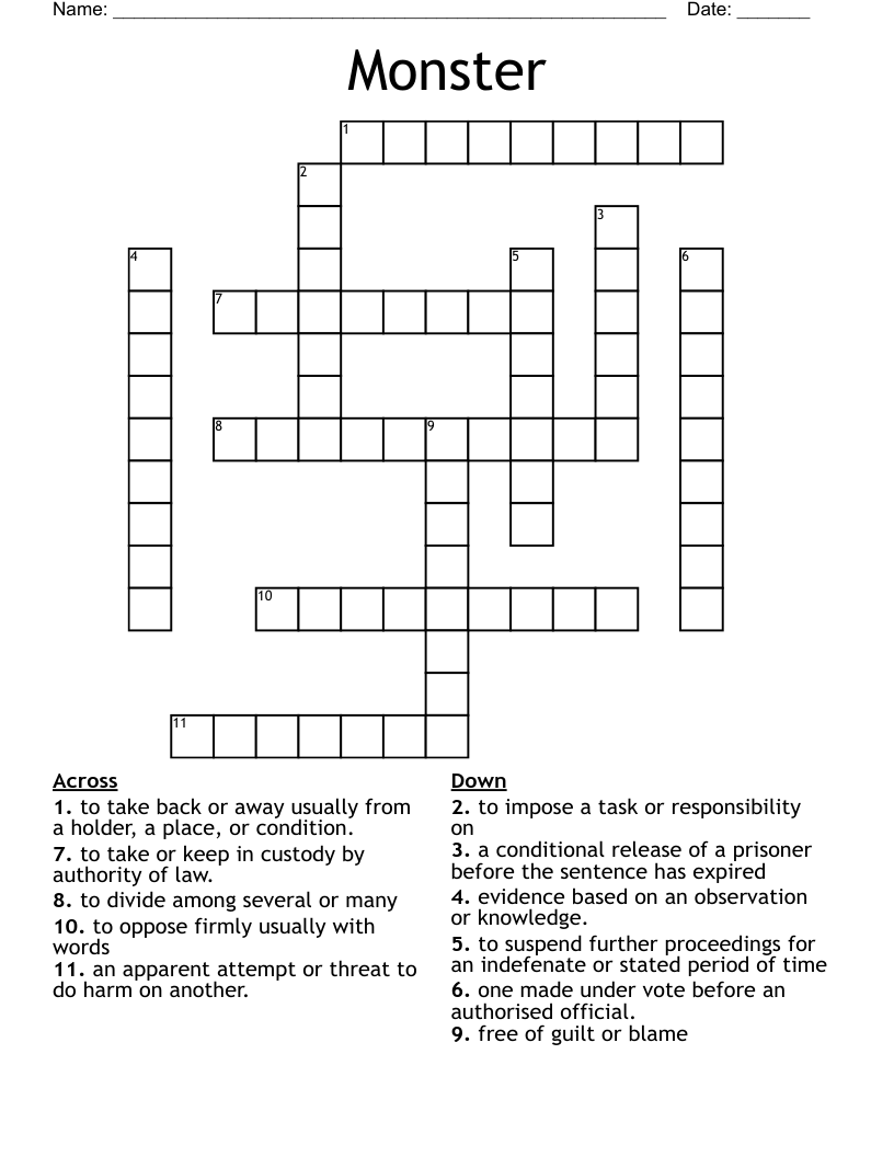Monster Crossword