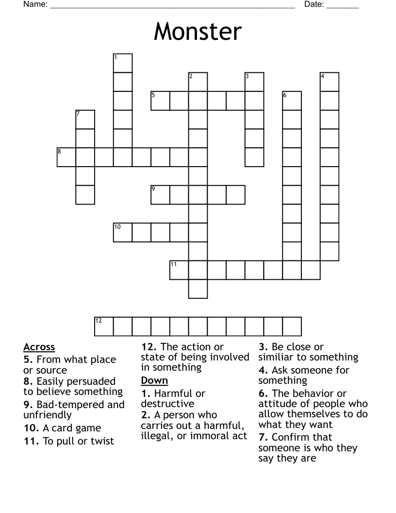 Monster Crossword