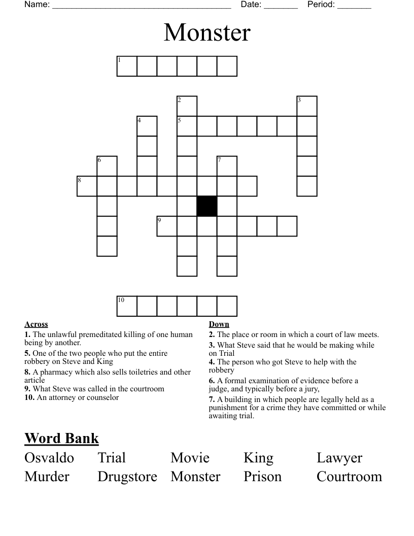 Monster Crossword