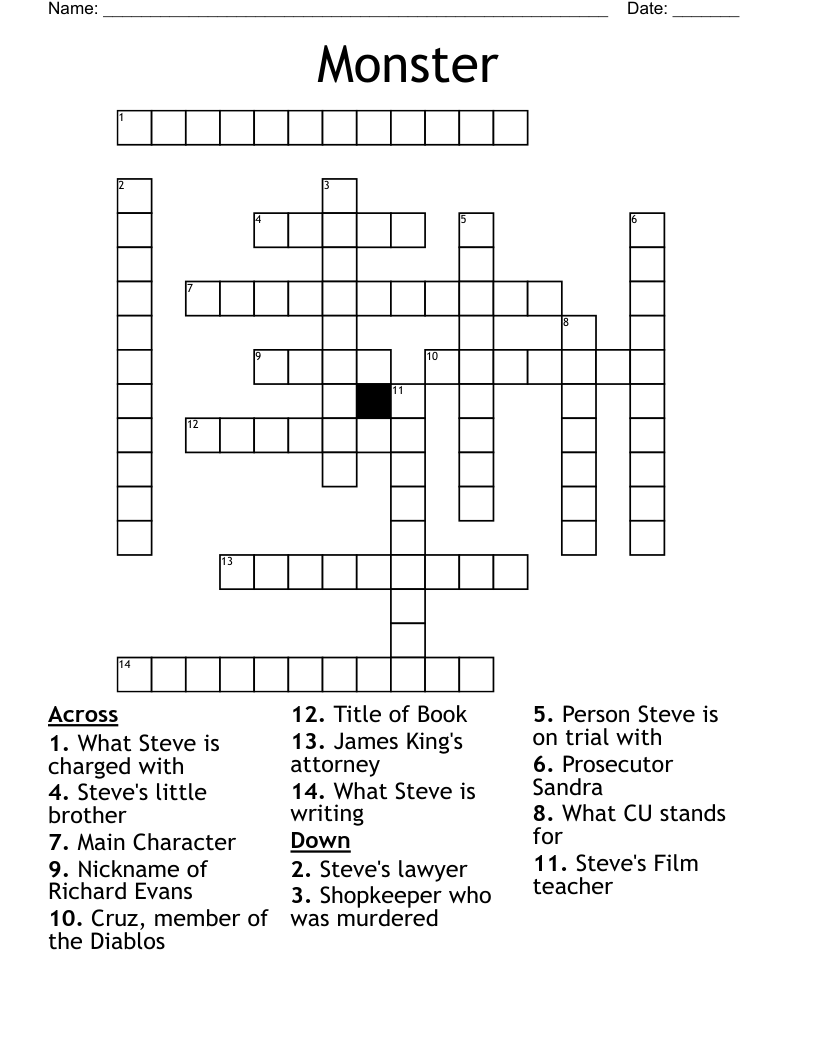 Monster Crossword